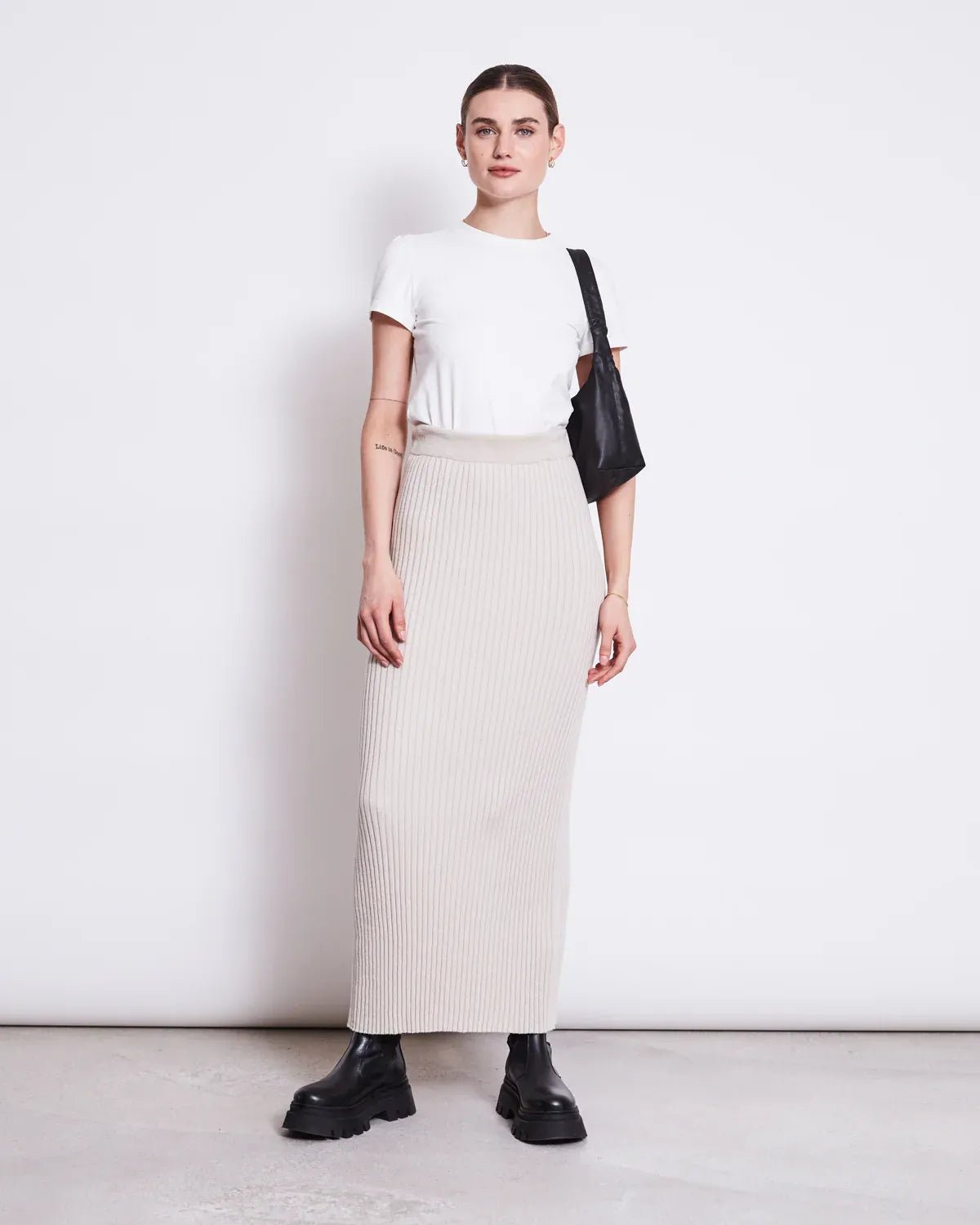 JAN ’N JUNE - EBBA Midi - Strickrock • Ivory - ROSA ECK