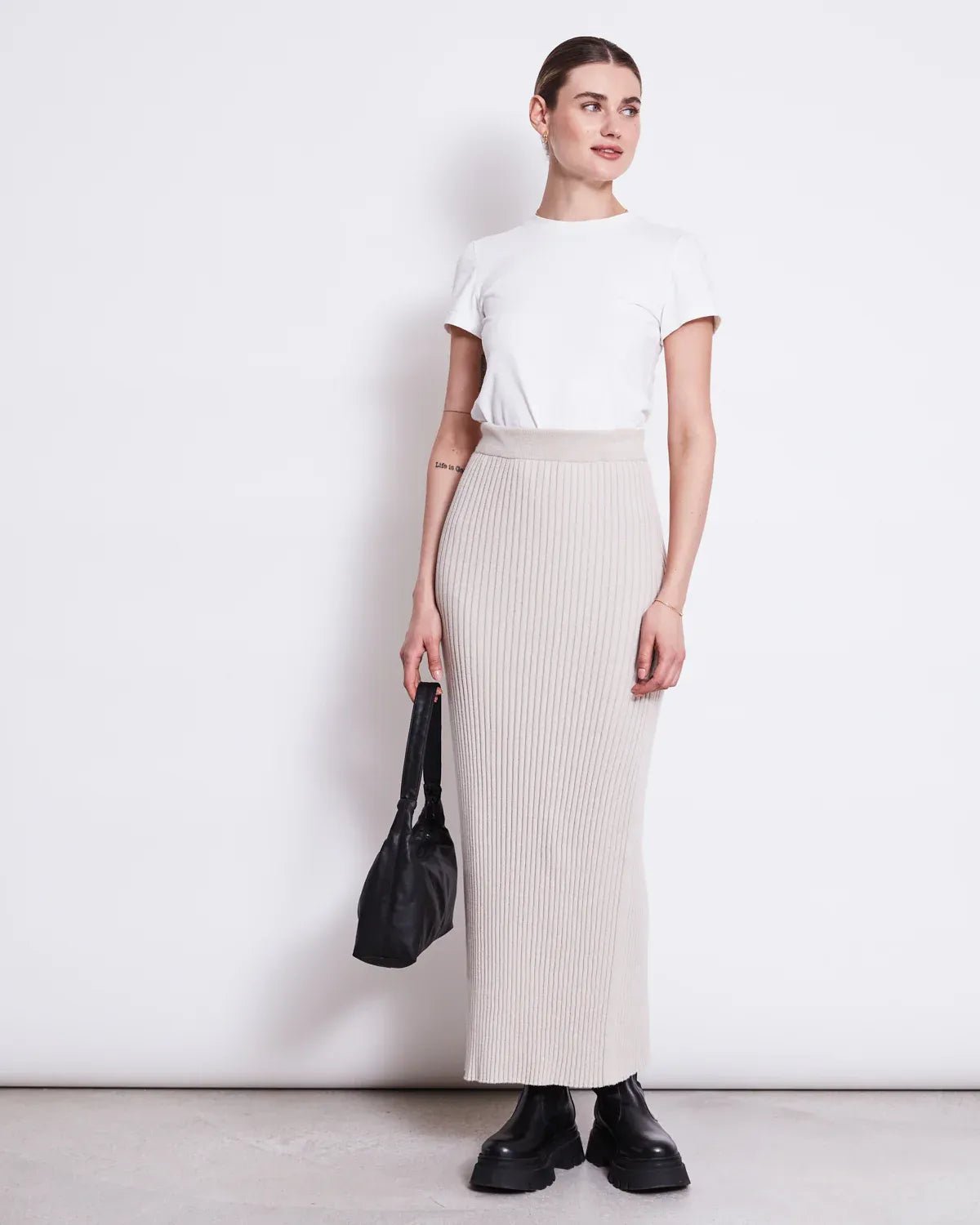 JAN ’N JUNE - EBBA Midi - Strickrock • Ivory - ROSA ECK