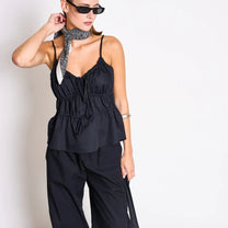 JAN 'N JUNE - EBUR Spaghettiträger - Top • Black - ROSA ECK