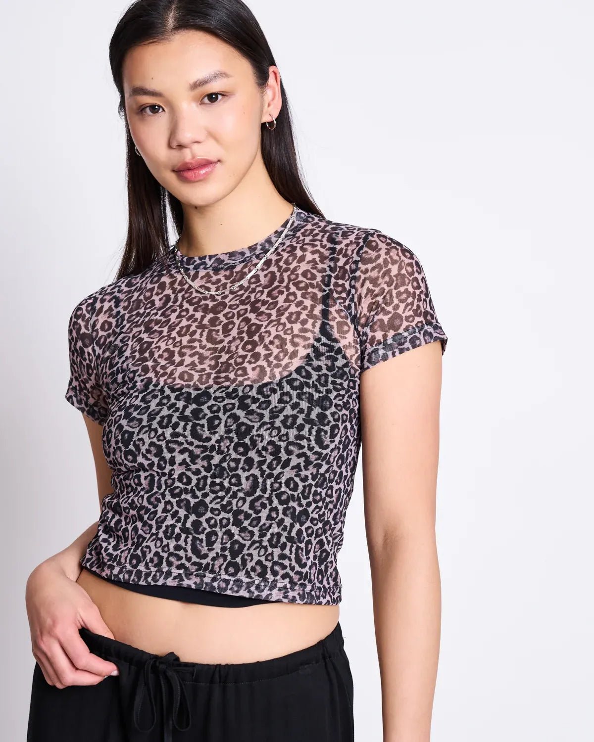 JAN 'N JUNE - EVIE Mesh T-Shirt • Leo Print - ROSA ECK