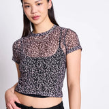 JAN 'N JUNE - EVIE Mesh T-Shirt • Leo Print - ROSA ECK