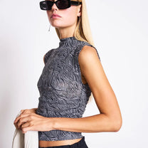 JAN 'N JUNE - LAGUNA Mesh - Top • Zebra Print - ROSA ECK