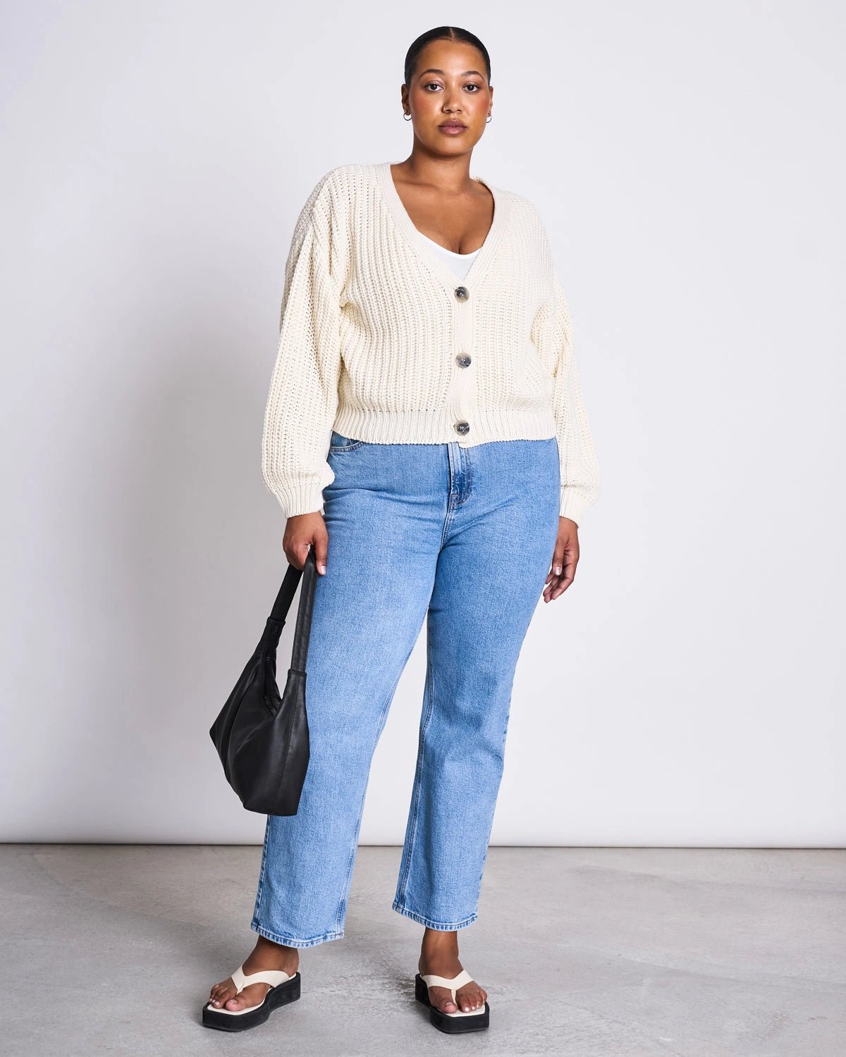 JAN 'N JUNE - LENA Grobstrickjacke • Offwhite - ROSA ECK
