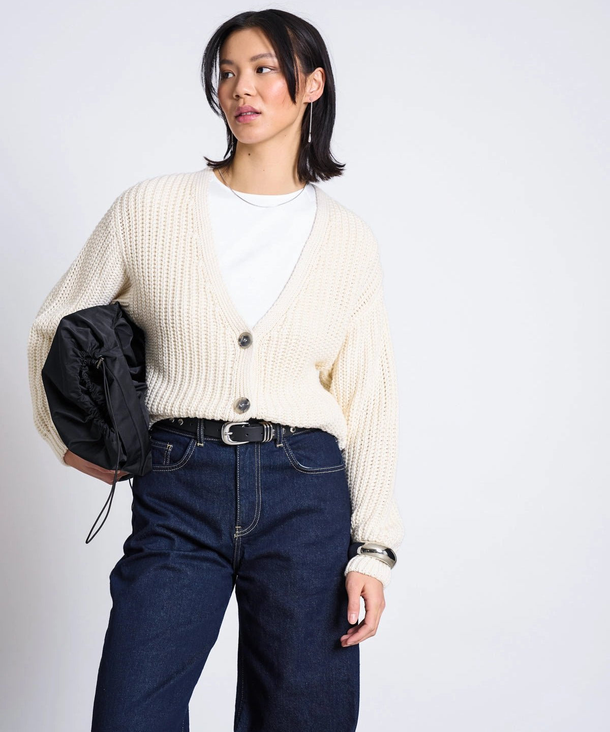 JAN 'N JUNE - LENA Grobstrickjacke • Offwhite - ROSA ECK