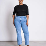 JAN 'N JUNE - NINA Ripp-T-Shirt aus Lyocell • Black - ROSA ECK