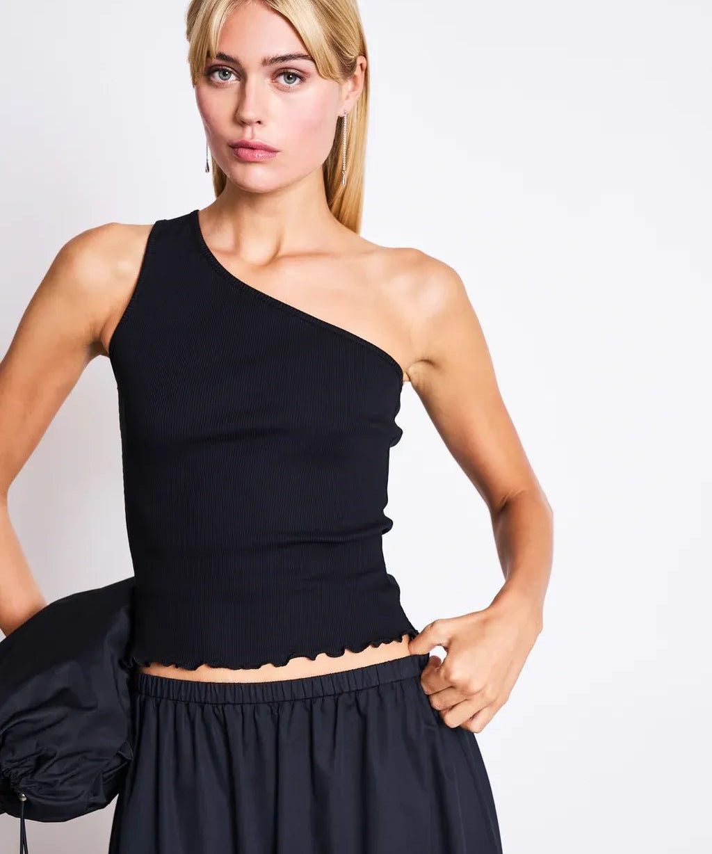 JAN 'N JUNE - TIGRIS One - Shoulder Top • Black - ROSA ECK