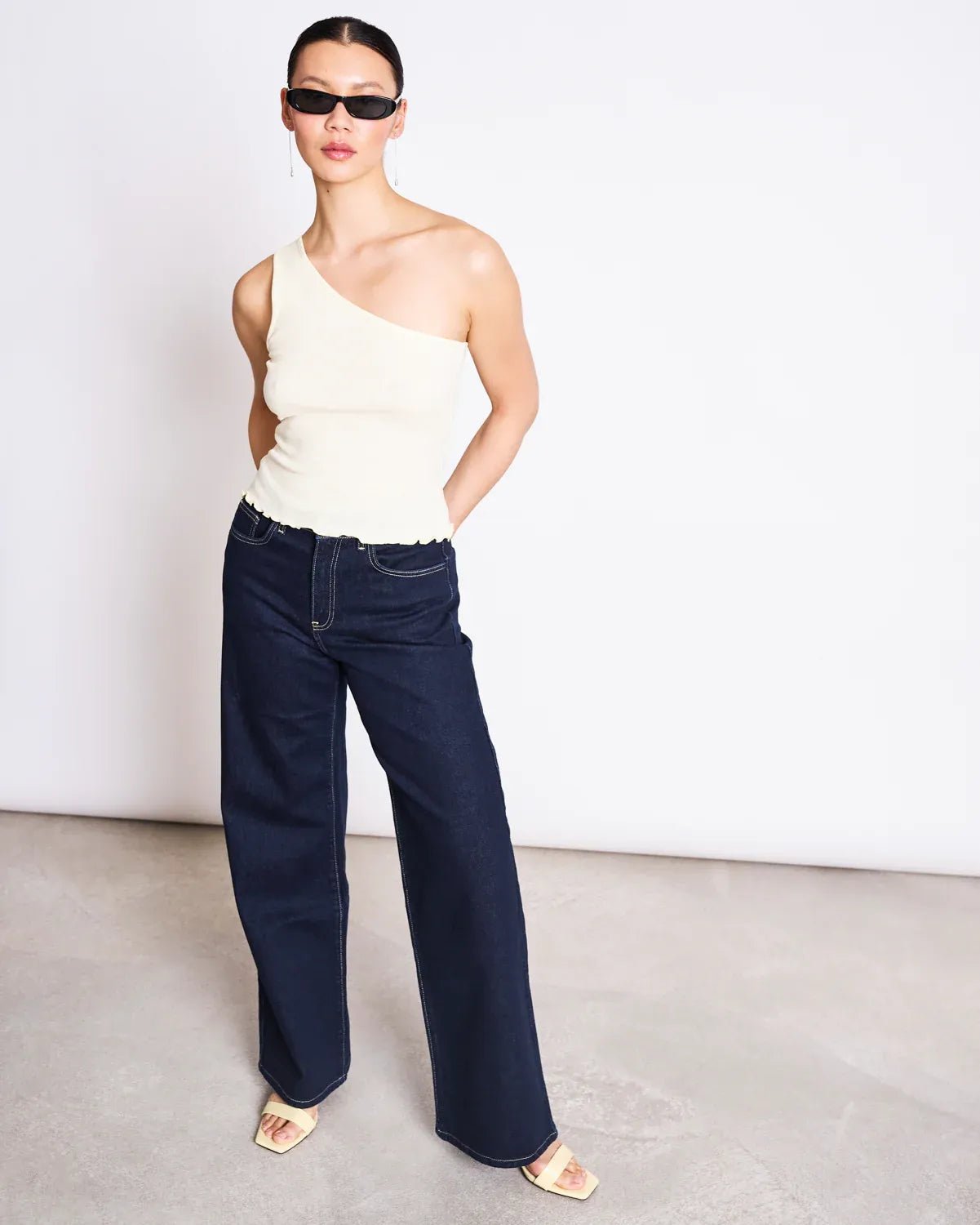 JAN 'N JUNE - TIGRIS One - Shoulder Top • Buttermilk - ROSA ECK