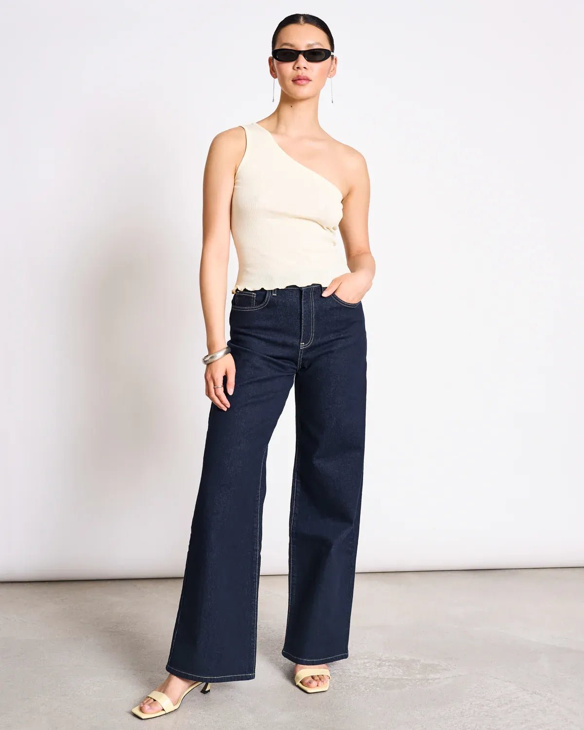 JAN 'N JUNE - TIGRIS One - Shoulder Top • Buttermilk - ROSA ECK