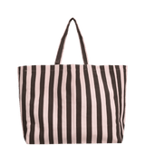 Kado Design - Baumwoll - Strandtasche • Streifen Rosa/Braun - ROSA ECK