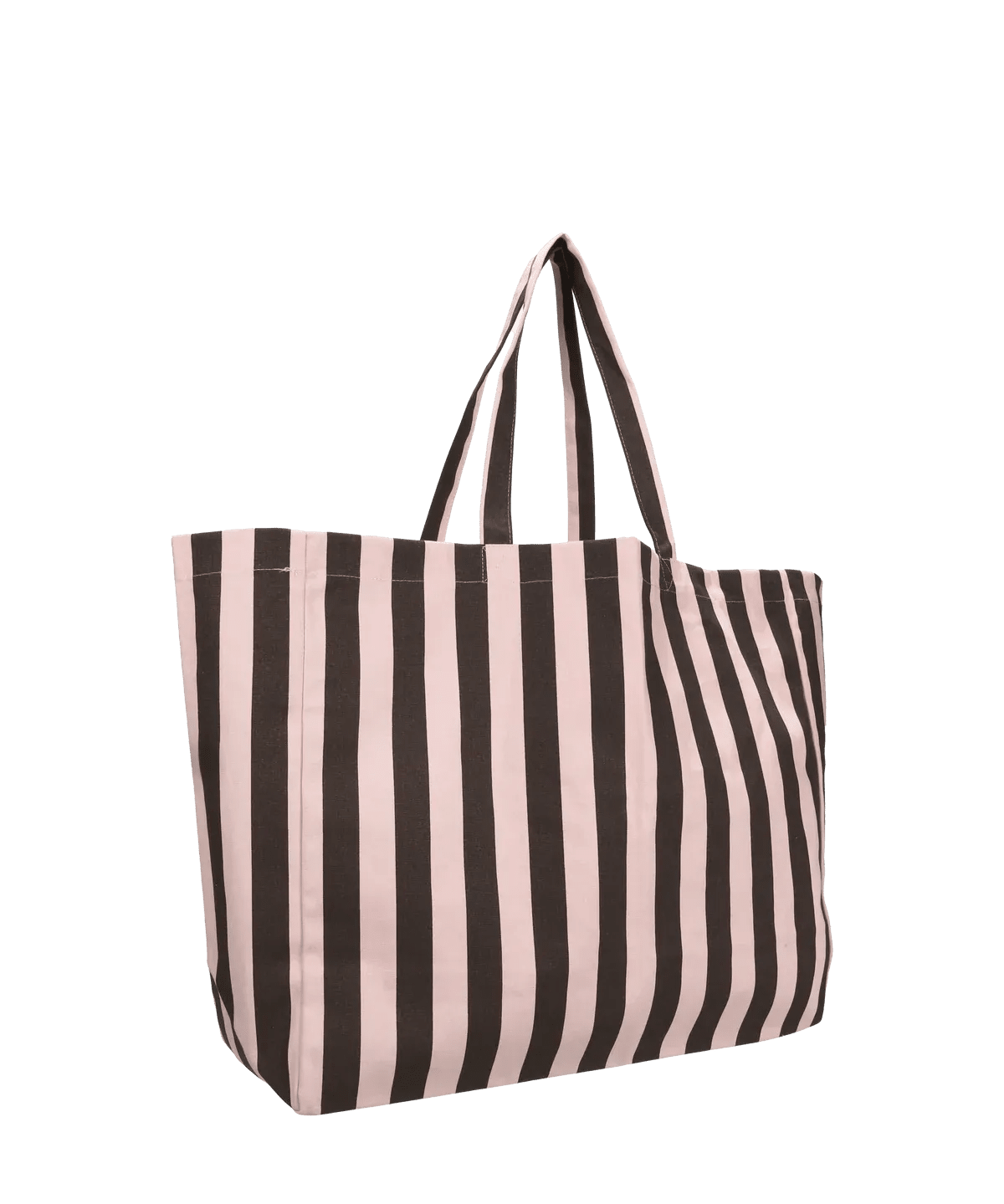 Kado Design - Baumwoll - Strandtasche • Streifen Rosa/Braun - ROSA ECK