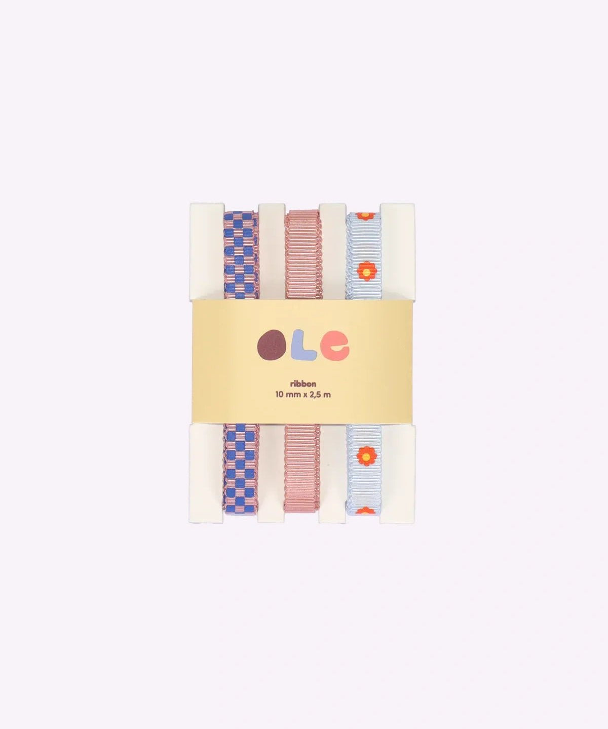Kado Design - Geschenkband - Set • checkerboard · plain · flower - Geschenkverpackung - ROSA ECK