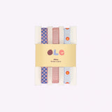 Kado Design - Geschenkband - Set • checkerboard · plain · flower - Geschenkverpackung - ROSA ECK