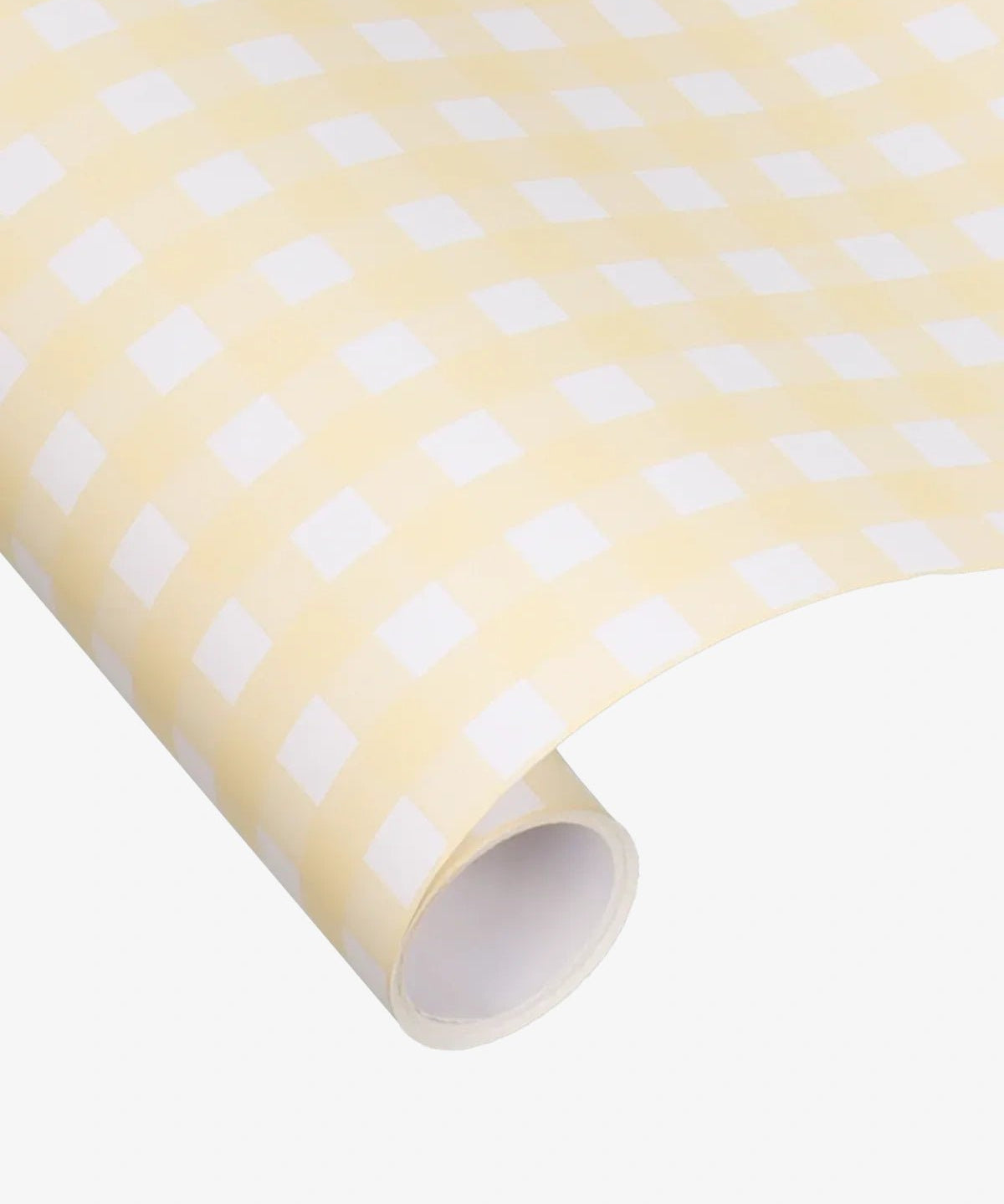Kado Design - Geschenkpapier - Rolle • Buttergelb kariert - ROSA ECK