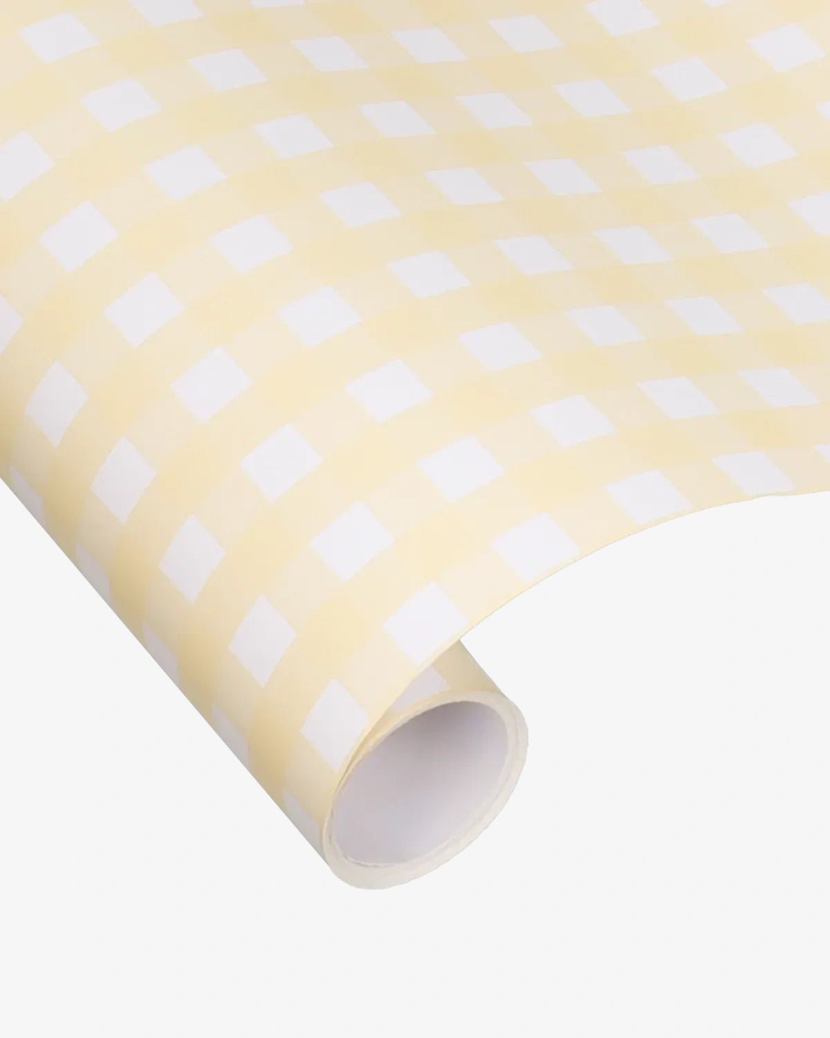 Kado Design - Geschenkpapier - Rolle • Buttergelb kariert - ROSA ECK