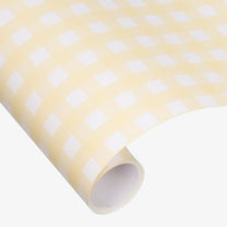 Kado Design - Geschenkpapier - Rolle • Buttergelb kariert - ROSA ECK
