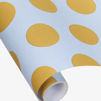 Kado Design - Geschenkpapier - Rolle • Hellblau/Curry gepunktet - ROSA ECK
