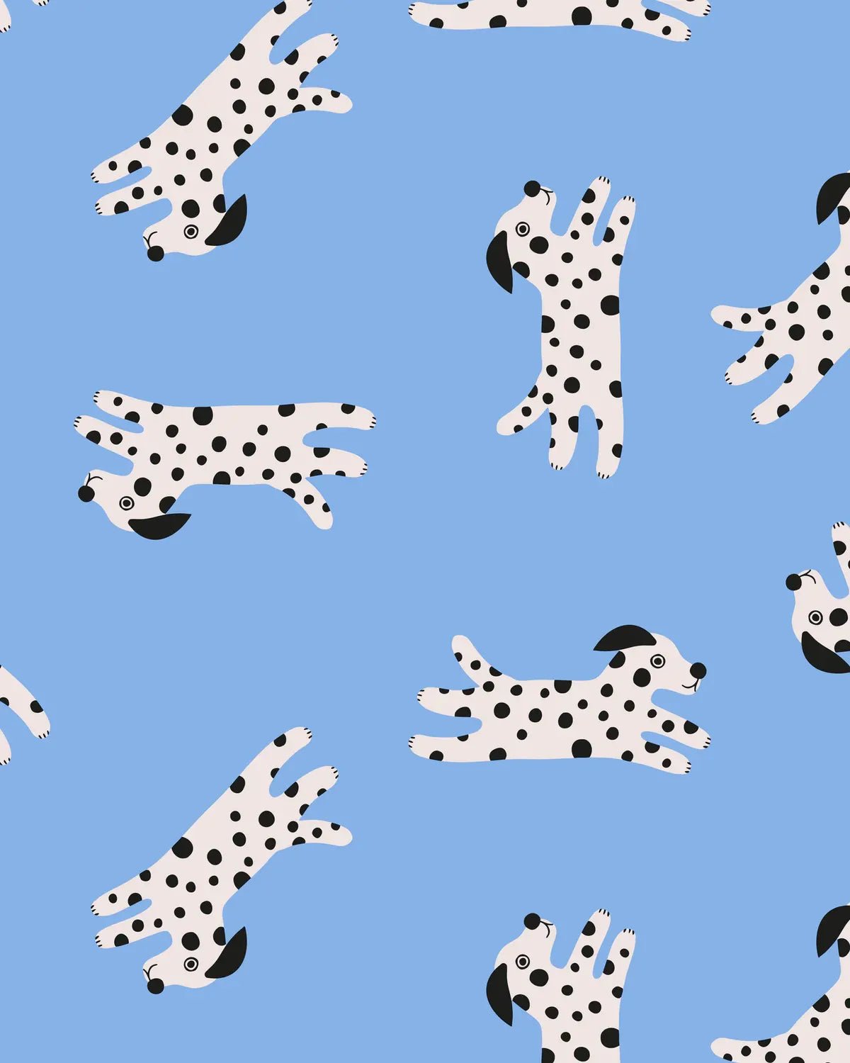 Kado Design - Geschenkpapier - Rolle • Hunde Blau (Charlotte Janvier) - ROSA ECK