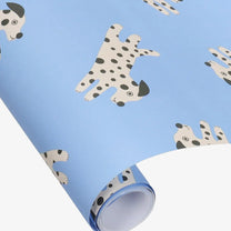 Kado Design - Geschenkpapier - Rolle • Hunde Blau (Charlotte Janvier) - ROSA ECK