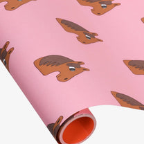 Kado Design - Geschenkpapier-Rolle • Pferde (Charlotte Janvier) - ROSA ECK