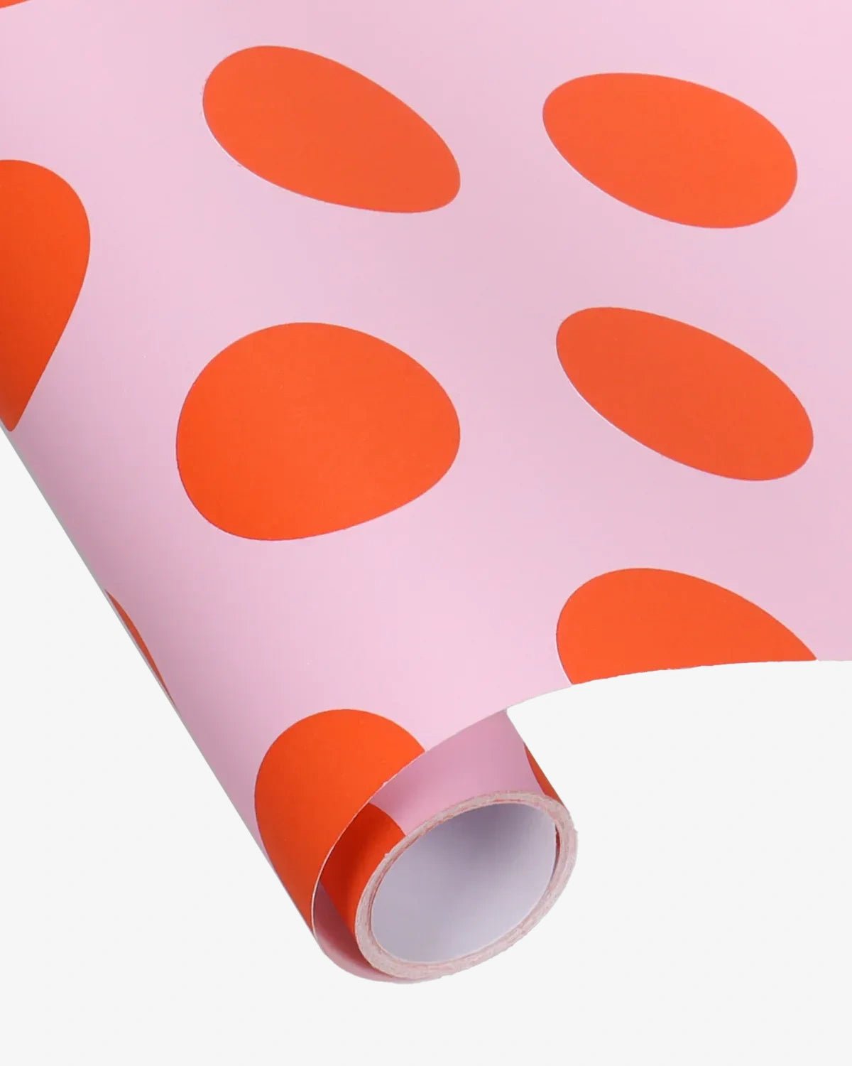 Kado Design - Geschenkpapier - Rolle • Pink/Orange gepunktet - ROSA ECK