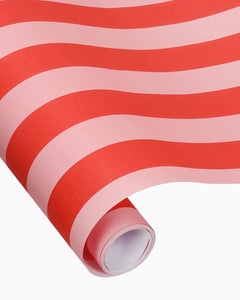 Kado Design - Geschenkpapier - Rolle • Streifen Rot/Rosa - Geschenkverpackung - ROSA ECK