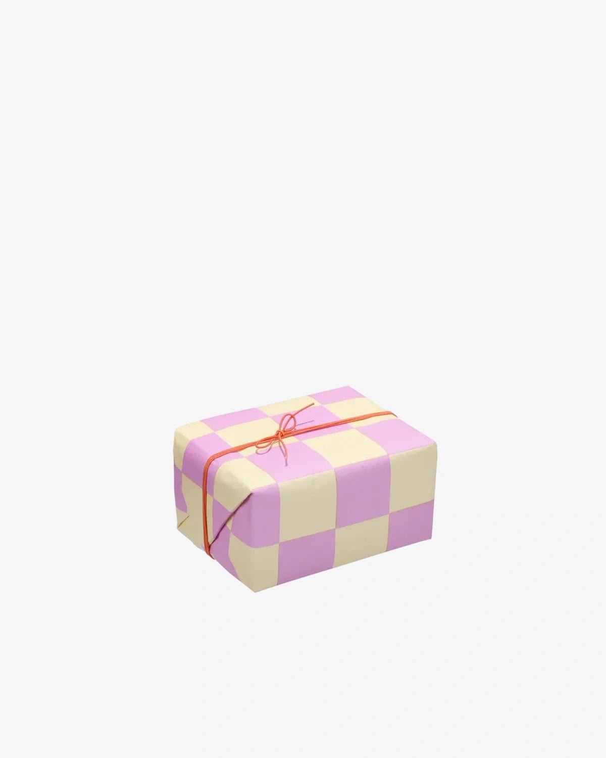 Kado Design - Geschenkpapier - Rolle • Vanille/Lila/Orange kariert - ROSA ECK