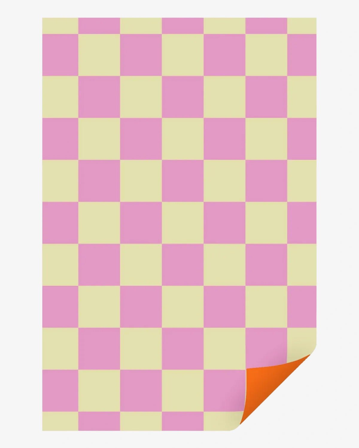 Kado Design - Geschenkpapier - Rolle • Vanille/Lila/Orange kariert - ROSA ECK