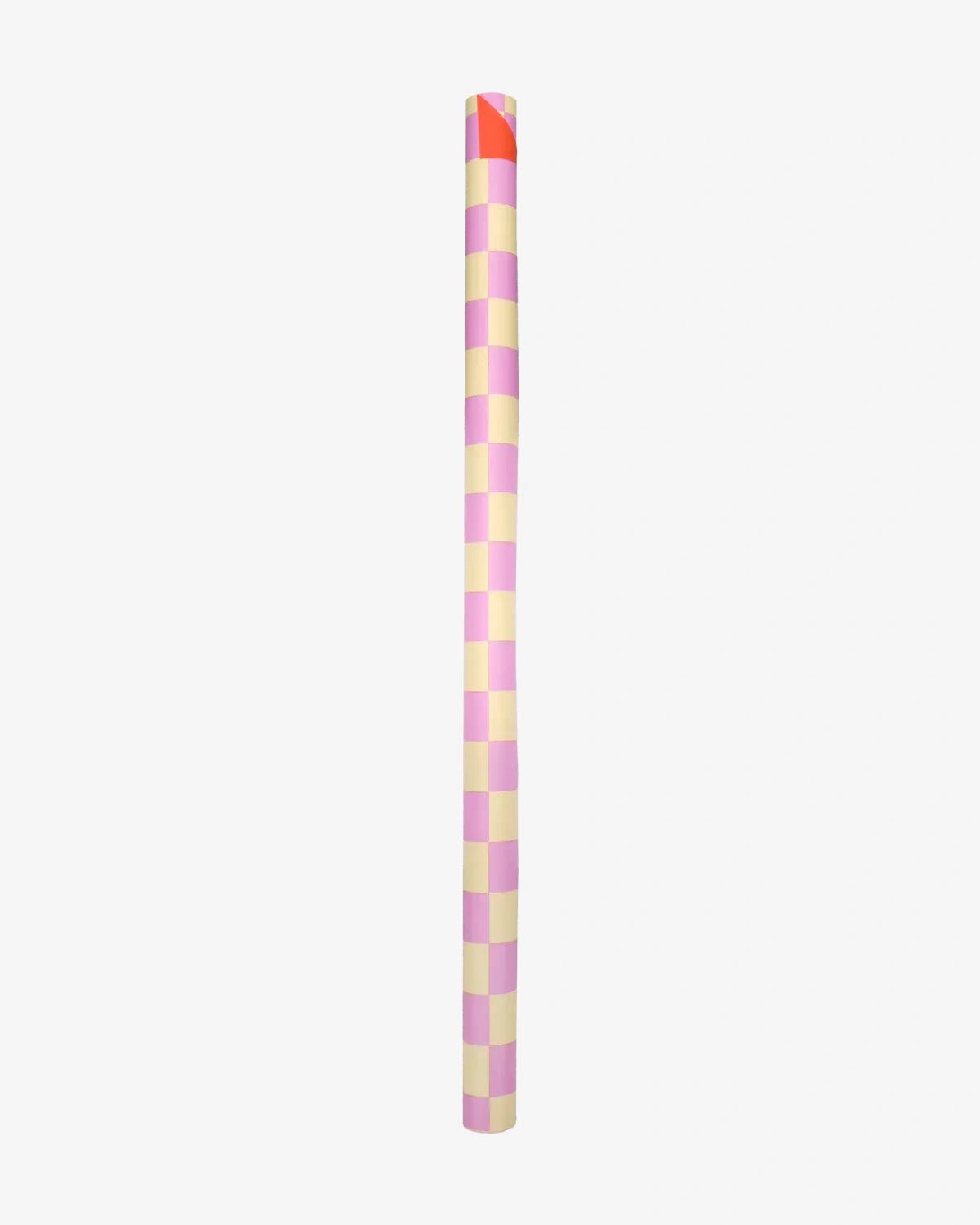 Kado Design - Geschenkpapier - Rolle • Vanille/Lila/Orange kariert - ROSA ECK