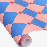 Kado Design - Geschenkpapier - Rolle • Zirkus Pink/Blau/Rot - ROSA ECK