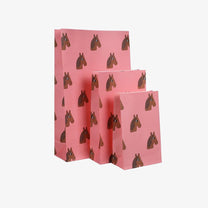 Kado Design - Geschenktüte mit Boden • Pferde (Charlotte Janvier) - ROSA ECK