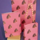 Kado Design - Geschenktüte mit Boden • Pferde (Charlotte Janvier) - ROSA ECK
