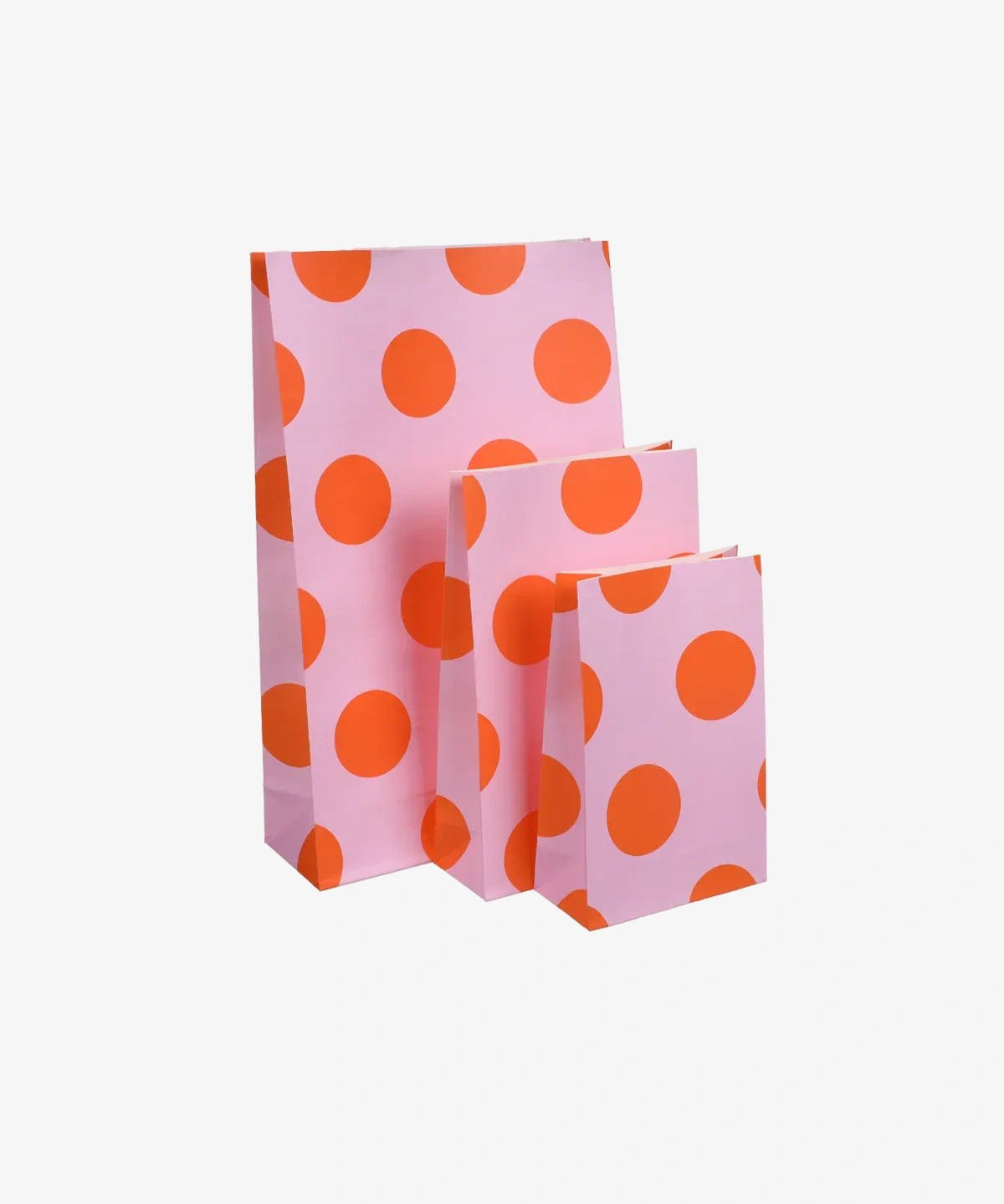 Kado Design - Geschenktüte mit Boden • Pink/Orange gepunktet (Lottie Dottie) - ROSA ECK