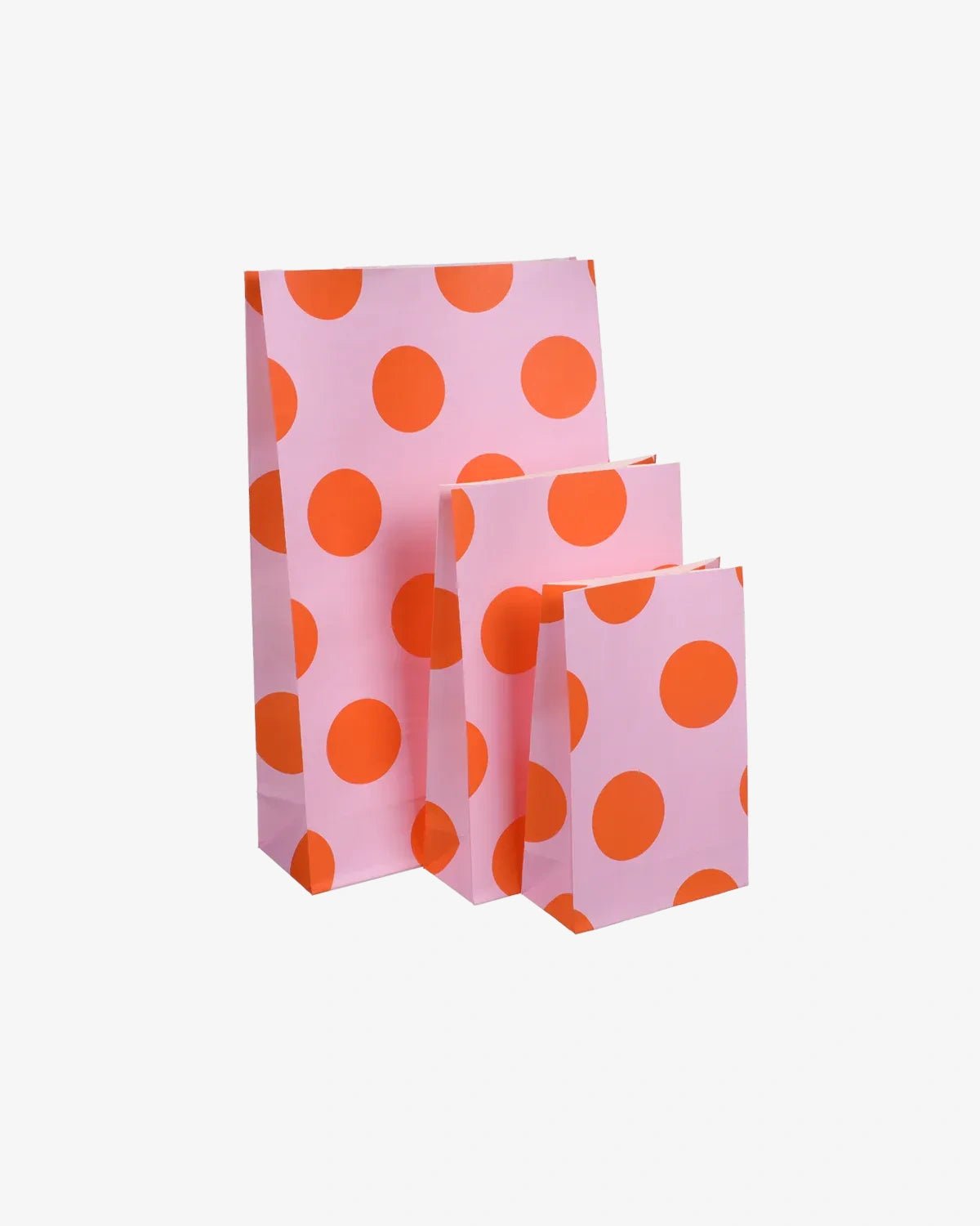 Kado Design - Geschenktüte mit Boden • Pink/Orange gepunktet (Lottie Dottie) - ROSA ECK
