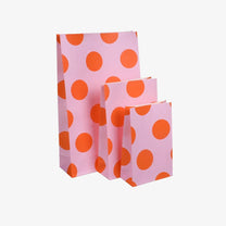 Kado Design - Geschenktüte mit Boden • Pink/Orange gepunktet (Lottie Dottie) - ROSA ECK