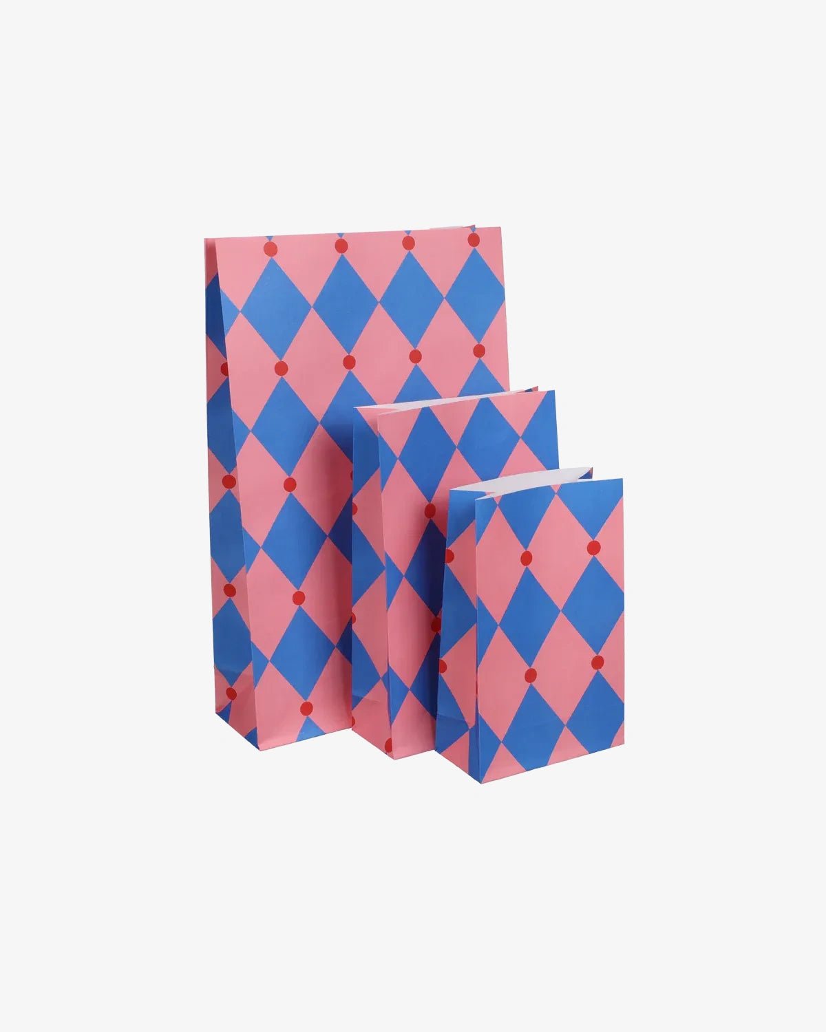 Kado Design - Geschenktüte mit Boden • Zirkus Pink/Blau/Rot - ROSA ECK