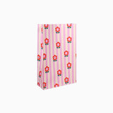 Kado Design - Geschenktüte mit Boden • Blumen/Streifen - Geschenkverpackung - ROSA ECK