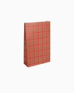 Kado Design - Geschenktüte mit Boden • Braun/Rosa/Rot - Geschenkverpackung - ROSA ECK