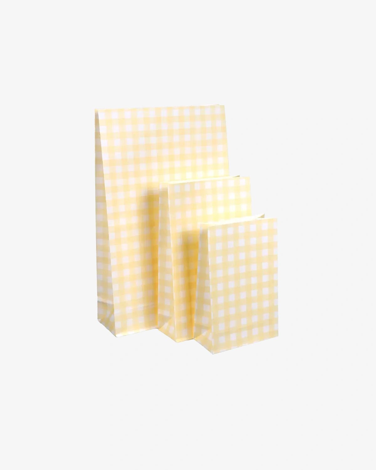 Kado Design - Geschenktüte mit Boden • Kariert Buttergelb - ROSA ECK
