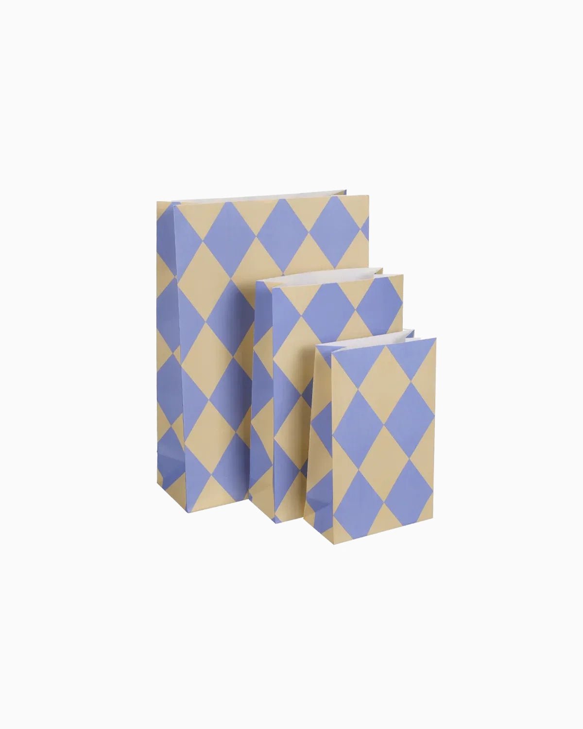 Kado Design - Geschenktüte mit Boden • Kariert Hellblau/Gelb - Geschenkverpackung - ROSA ECK