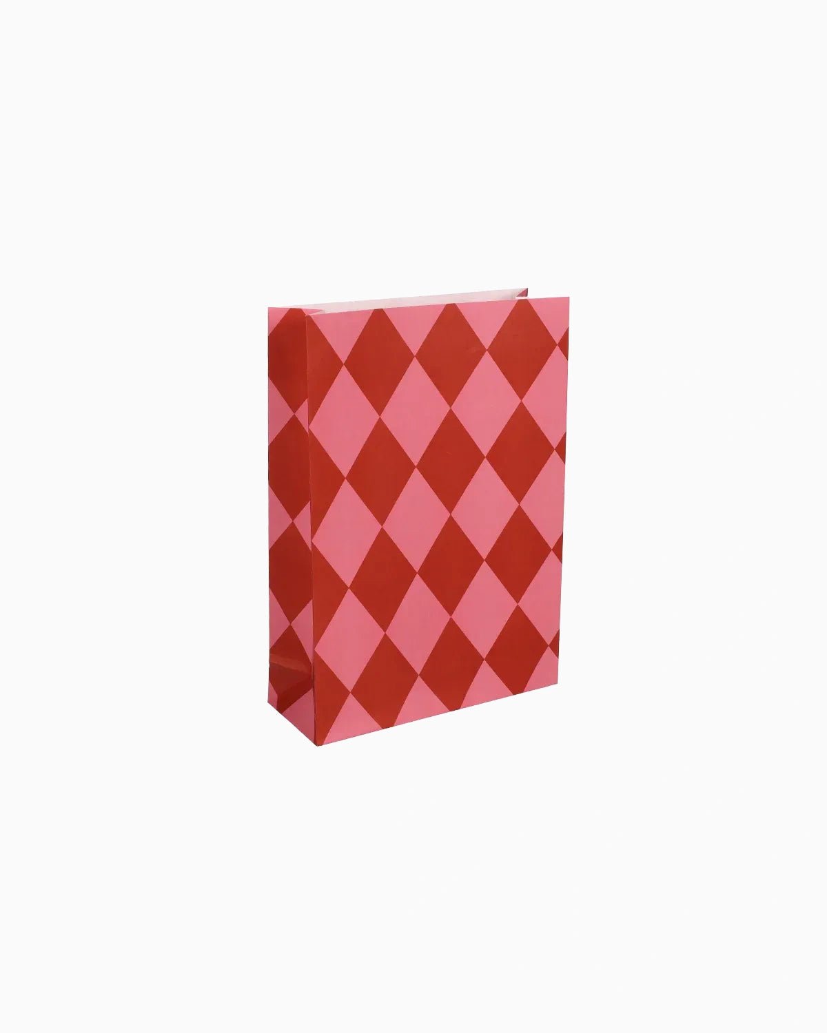 Kado Design - Geschenktüte mit Boden • Kariert Rot/Rosa - Geschenkverpackung - ROSA ECK