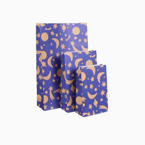 Kado Design - Geschenktüte mit Boden • Sonne, Mond & Sterne - Geschenkverpackung - ROSA ECK