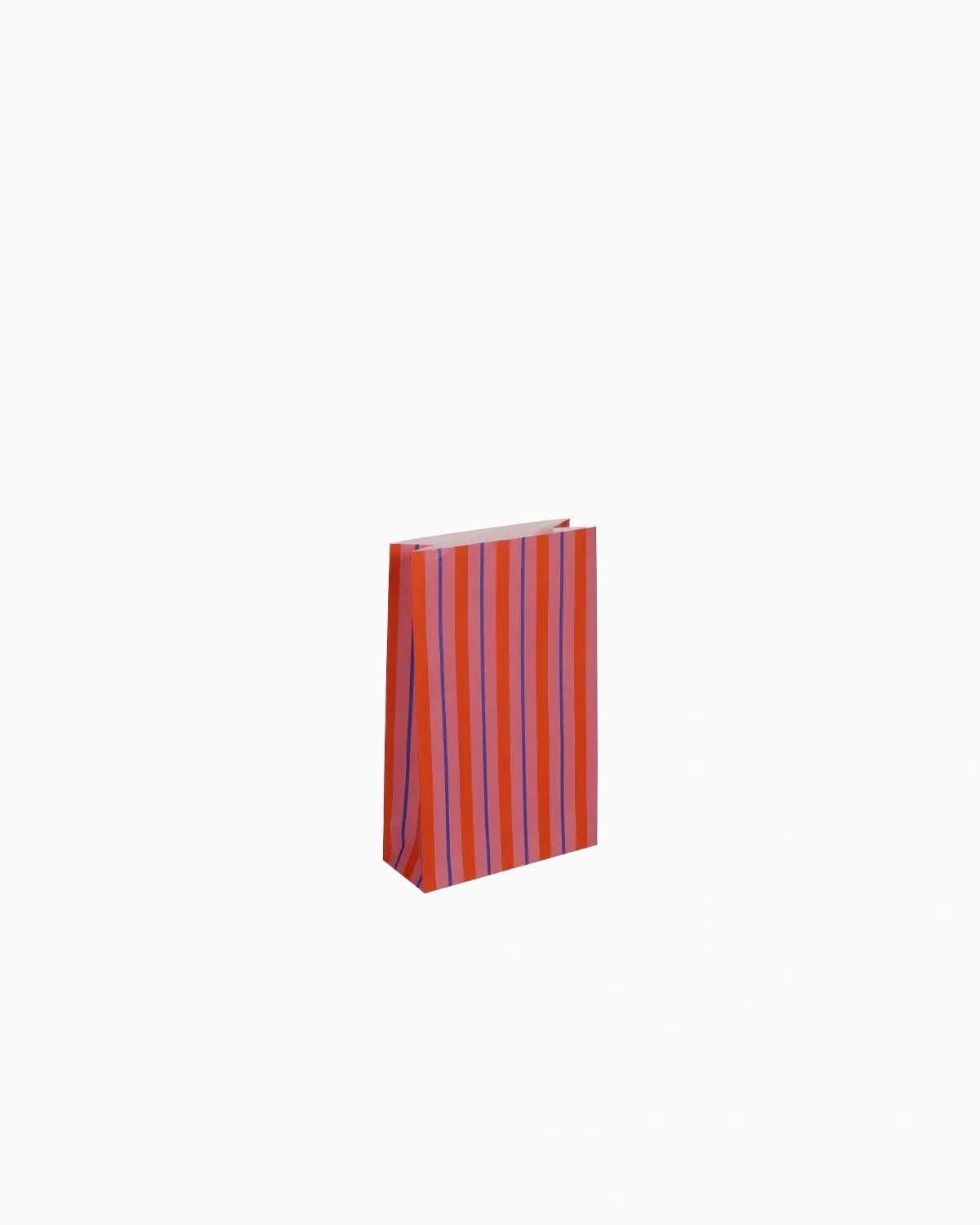 Kado Design - Geschenktüte mit Boden • Streifen Orange/Rosa/Blau - Geschenkverpackung - ROSA ECK