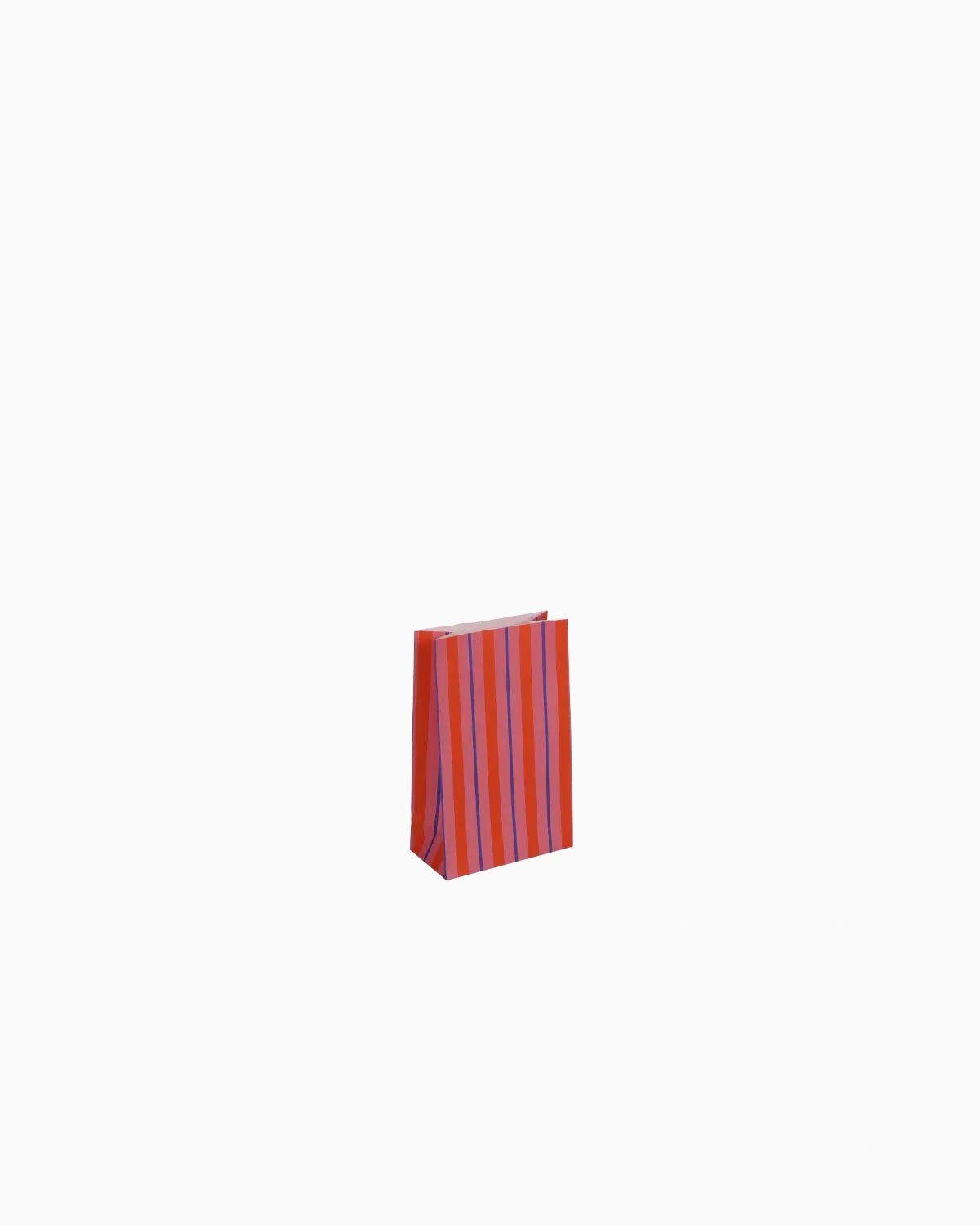 Kado Design - Geschenktüte mit Boden • Streifen Orange/Rosa/Blau - Geschenkverpackung - ROSA ECK