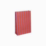 Kado Design - Geschenktüte mit Boden • Streifen Orange/Rosa/Blau - Geschenkverpackung - ROSA ECK