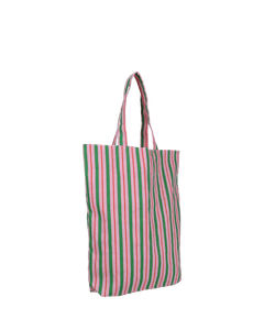 Kado Design - Gestreifte Tragetasche | light fuchsia + grass green + blood orange - ROSA ECK Concept Store