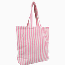 Kado Design - Große Tragetasche Natur • Streifen Hellrosa - Tasche - ROSA ECK