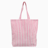Kado Design - Große Tragetasche Natur • Streifen Hellrosa - Tasche - ROSA ECK
