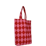 Kado Design - Karierte Tragetasche | diamond grapefruit + brick - ROSA ECK Concept Store