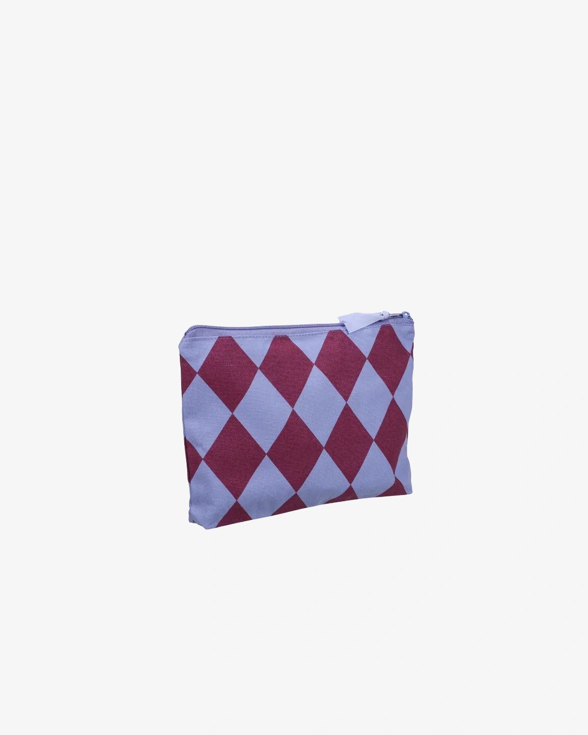 Kado Design - Kosmetiktasche aus Baumwolle • Hellblau/Lila Rauten - ROSA ECK