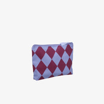 Kado Design - Kosmetiktasche aus Baumwolle • Hellblau/Lila Rauten - ROSA ECK